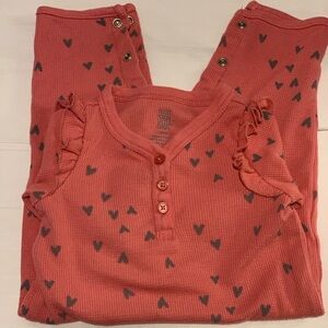 Joyful Heart Print Thermal Onesie